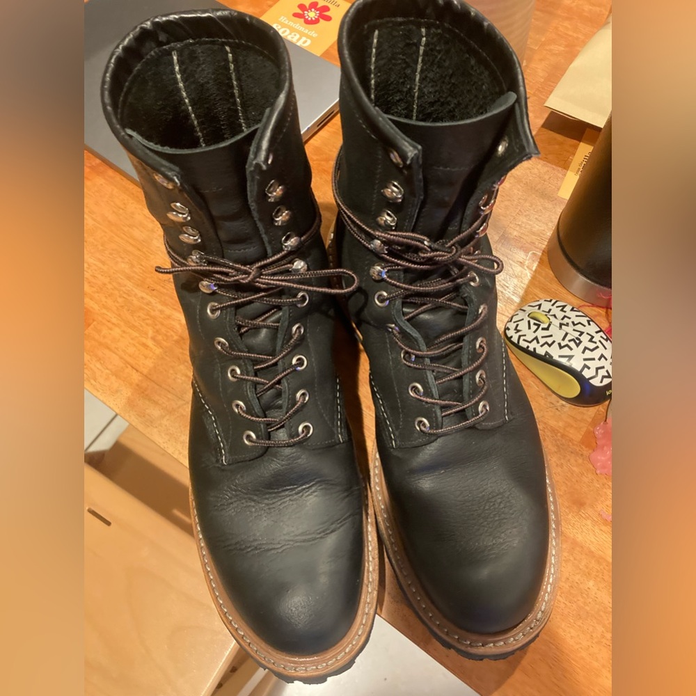 Red Wing Shoes Black Logger Boots #4501 - Picture 2 of 8